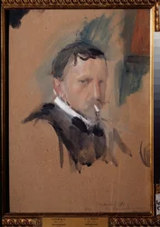 Autoportret. Praca Walentyna Aleksandrowicza Sierowa (1865-1911), akwarela i gwasz na papierze