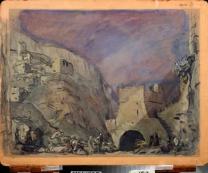 Dekoracja przygotowawcza do opery „Judyta” Aleksandra Sierowa (1820-1871). Praca Walentyna Aleksandrowicza Sierowa (1865-1911), akwarela i tempera na papierze