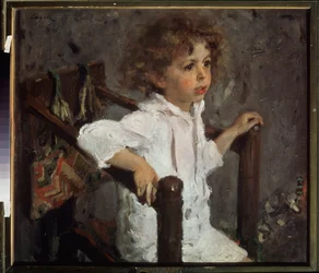 Portret Miki Morosowa. Obraz Valentina Aleksandrowicza Sierowa (1865-1911), olej na płótnie