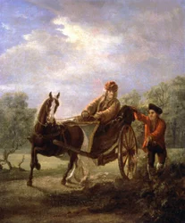 Voltaire em um carrinho, c. 1770-1775 (pintura) polonês