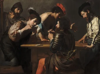 Żołnierze w karty do gry i kości 16181620.