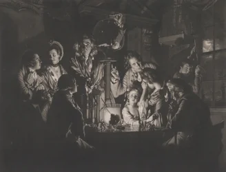 Filozof przeprowadzający eksperyment na pompie powietrznej, 1769.