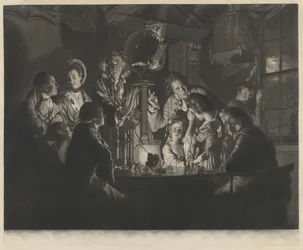 Filozof przeprowadzający eksperyment na pompie powietrznej, 1769.