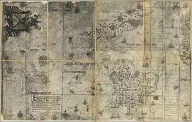 Mapa półkuli zachodniej z 1551 r. autorstwa Sancho Gutiérreza