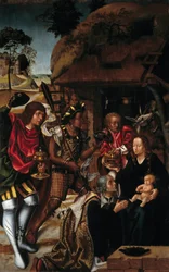 Adoracja Trzech Króli - portugalski obraz Vasco Fernandesa (Grao Vasco) (v1480-v1543)