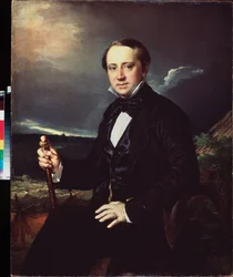 Portret Aleksandra Sapożnikowa (Portret Aleksandra Sapożnikowa) - Painture de Vasili Andrievich Tropinin (Vasili Tropinine) (1776-1857), huile sur toile