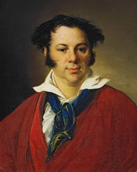 Portret Konstantina Ravicha (Portret K. Ravicha). Obraz Vasili Andreyevich Tropinin (Vassili Tropinin) (1776-1857), olej na płótnie