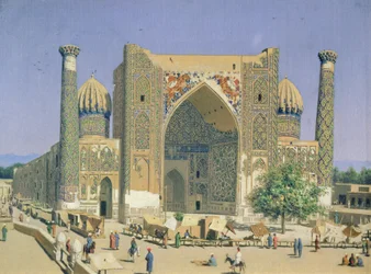 Medrasah Shir-Dhor w Registan place w Samarkandzie