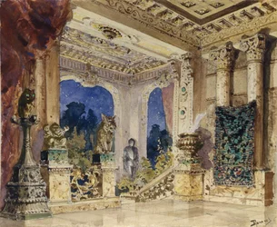 Scenografia do opery Szkarłatna Róża N. Krotkowa, 1884