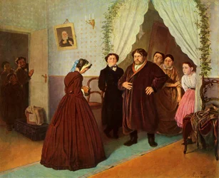 „Guwernantka przybywa do domu kupieckiego”, 1866, 1965.