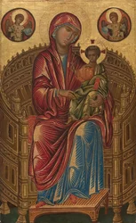 Madonna z Dzieciątkiem na zakrzywionym tronie, ok. 1260-1280 (tempera na płycie lipowej)