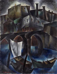 Widok Tyflisu (lub Tbilisi, Gruzja) - Widok Tyflisu Obraz Vera Rockline (Rokhlina) (1896-1934) Olej na płótnie 1919-1920 Wymiary 97,5x75,5 cm Kolekcja prywatna