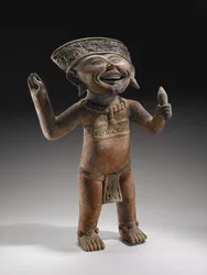 Wizerunek „Laughing Boy”, 600-900 AD (ceramika ze śladami farby)