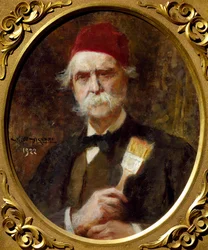 Autoportret Vespasiano Bignami (1841-1929), olej na płótnie, 55x62 cm