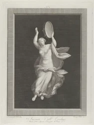 Częściowo naga bachantka grająca na tamburynie, ca. 1795-1820