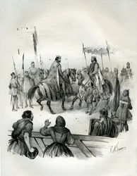 Rozmowa w 1023 r. Henryka 2 (znanego jako kulawy i święty, 973-1024), cesarza niemieckiego (księcia Bawarii i króla Germanii) i Roberta 2 Pieux (970-1031), króla Francji od 996 r. do swojej śmierci. Robert był synem Huguesa Capeta, którego koronacja w