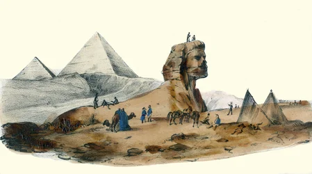 Francuski pułkownik w Egipcie. w „Album Grotesque, Choices of Remarkable Types”, ilustracje Victor Adam, Paryż, ok. 1850 r.