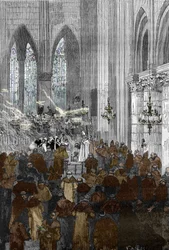 Sprawa opętanych z Loudun (Demony z Loudun) ok. 1630: opętane zakonnice w kościele św. Krzyża w Loudun podczas egzorcyzmów po wydarzeniach z