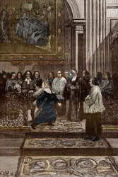 Affaire des possesdes de Loudun (demony de Loudun) ok. 1630 r.: „Egzorcyzmy opętanej matki przełożonej klasztoru urszulanek przez księdza Chinon, Pierre