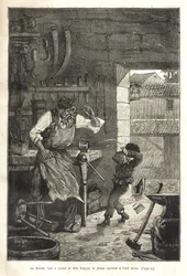 Biographie populaire illustrée de Gambetta - Folia pękła i trafiła młodego obserwatora w oko
