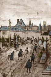 Jansenist Convulsionary (lub Saint Medard) (Dzieła konwulsji) w XVIII wieku: „”chorzy i niedołężni udają się na cmentarz Saint-Medard (gdzie znajduje się grób diakona Franciszka Paryskiego), aby być cudownie gueris” (Praktyki Convulsionnaire ( konwulsyjne