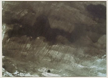 Odizolowany dom pod wpływem burzy. Pióro i pranie ...