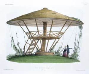 Parasol Robinsona, Parc de la Motte, Burgundia, z „Habitations Champetres”, rytowany przez braci Becquet, ok. 1855
