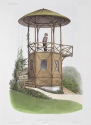 Rustykalny pawilon w Marcilly, z „Habitations Champetres”, grawerowany przez Beaquet Freres, ok. 1855