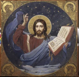 Chrystus Pantokrator autorstwa Wiktora Michajłowicza Wasniecowa (1848-1926), 1885-1896 - Państwowa Galeria Tretiakowska, Moskwa