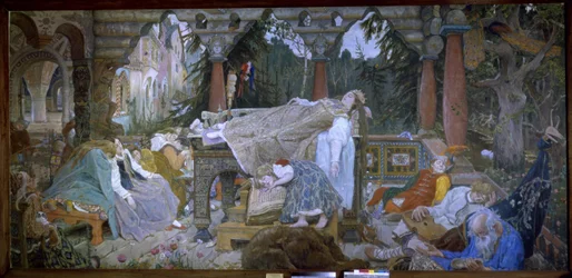 Śpiąca królewna (tradycyjna opowieść) - Śpiąca królewna - Obraz Wiktora Michajłowicza Wasnetsowa (1848-1926), olej na płótnie