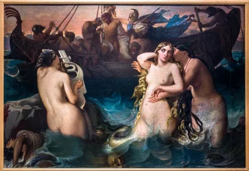 Odyseusz i syreny, przed 1848 (olej na płótnie)