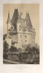 Malownicza architektura lub zabytki XV wieku. I XVI. Wieki: Zamki francuskie XV i XVI wieku: Plac 51, Château De Jumillac (Dordogne)