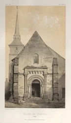 Malownicza architektura lub zabytki XV wieku. I XVI. Wieki: Zamki francuskie XV i XVI wieku: Plac 58, kościół De Requeil (Sarthe)