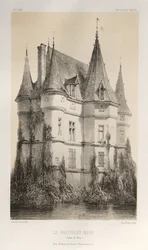 Malownicza architektura lub zabytki XV wieku. I XVI. Wieki: Zamki Francji XV i XVI wieku: Plac 67, Le Chastenet-Neuf Saône et Loire)