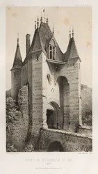 Malownicza architektura lub zabytki XV wieku. I XVI. Wieki: Zamki Francji XV i XVI wieku: Plac 95, Porte de Villeneuve-Le-Roi (Yonne)