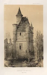 Malownicza architektura lub zabytki XV wieku. I XVI. Wieki: Chateaux De France XV i XVI wieku: Pl.11, Chateau De Maulny (Haute-Marne)