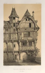Malownicza architektura lub zabytki XV wieku. I XVI. Wieki: Zamki Francji XV i XVI wieku: Plac 21, Stare domy w Rouen (Seine-Inferieure)