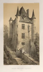 ...pl. 60, Dom obronny w Uzerches Corrère, 1860.