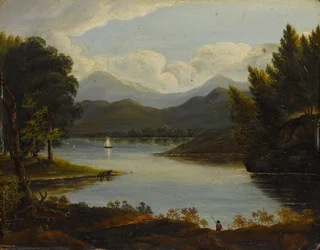 Scena z rzeki Hudson, 1830-50.
