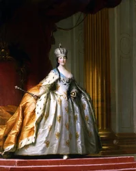 Całopostaciowy portret cesarzowej Rosji Katarzyny II Wielkiej (1729-1796) w szacie koronacyjnej, 1779, The David Collection