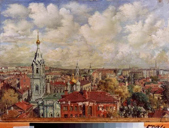 Moskwa (Rosja) - Malarstwo Wiktora Jakowlewicza Jakowlewa (1844-?), olej na płótnie, sztuka rosyjska