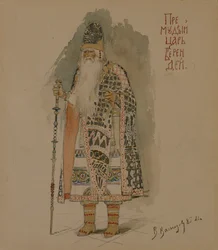 Car Berendej. Projekt kostiumu do opery Snow Maiden N. Rimskiego-Korsakowa, 1885