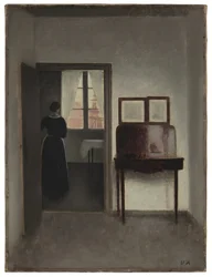 Wnętrze z kobietą (Stue med en kvinde), ok. 1897 (olej na płótnie)