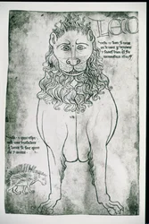 Pani Fr 19093 fol.24v Lew i jeżozwierz (faksymile)