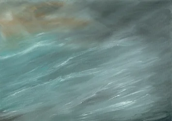 Burza w głębokim oceanie, 2017, (olej na płótnie)