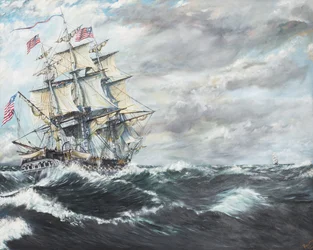 Głowice USS Constitution dla HM Frigate Guerriere 19081812, 2003, (olej na płótnie)