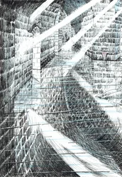 str.25, Zamek w lesie Findhorn, 2006, (tusz na papierze)