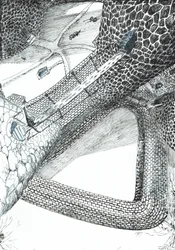 s.31, Zamek w lesie Findhorn, 2006, (tusz na papierze)