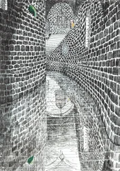 str.35,Zamek w lesie Findhorn, 2006, (tusz na papierze)