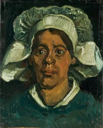 Głowa chłopki w białym kapturze, 1884-1885.